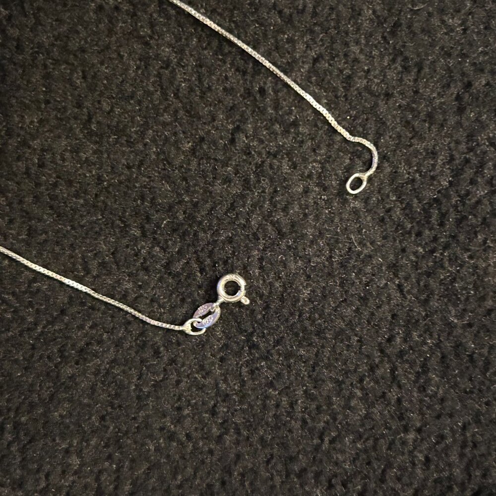 Marcasite and Blue Stone Necklace - Picture 4 of 6